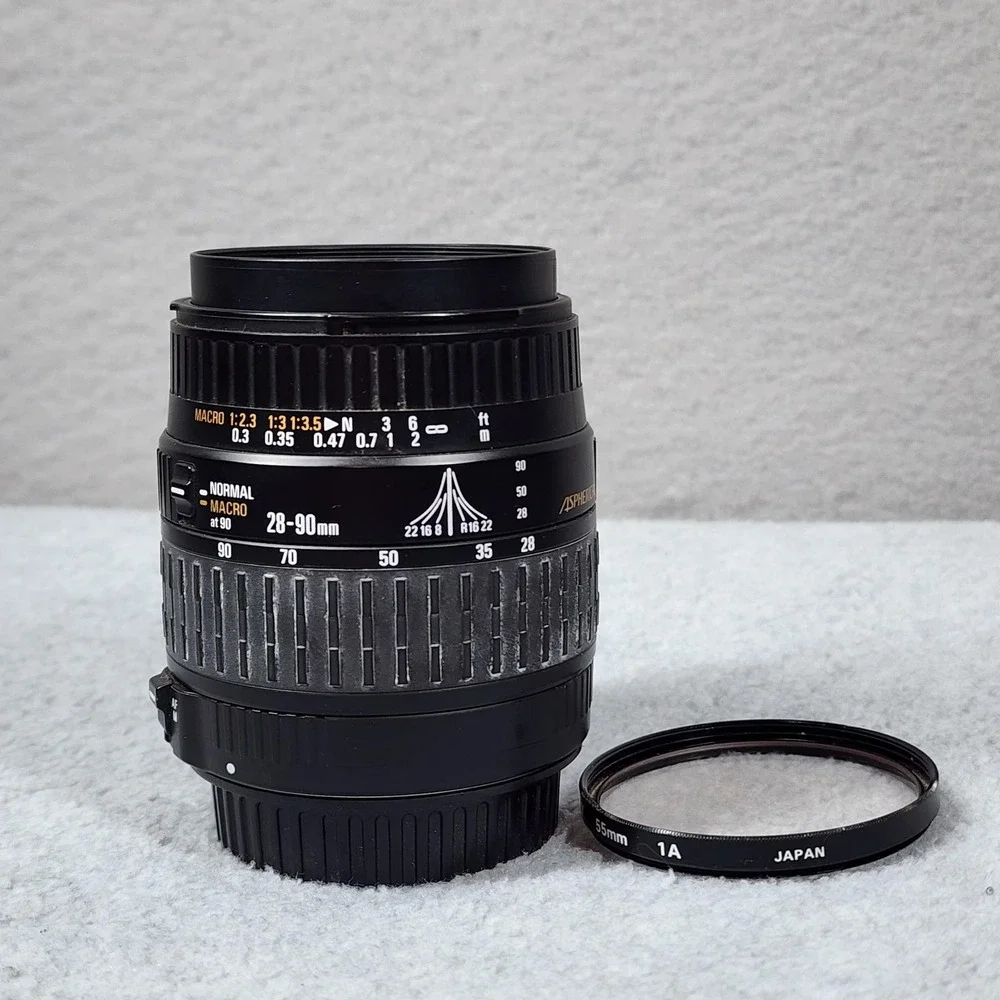 Sigma Zoom 28-90mm F/3.5-5.6 Macro Aspherical Lens 55mm‎ Filter Japan SLR